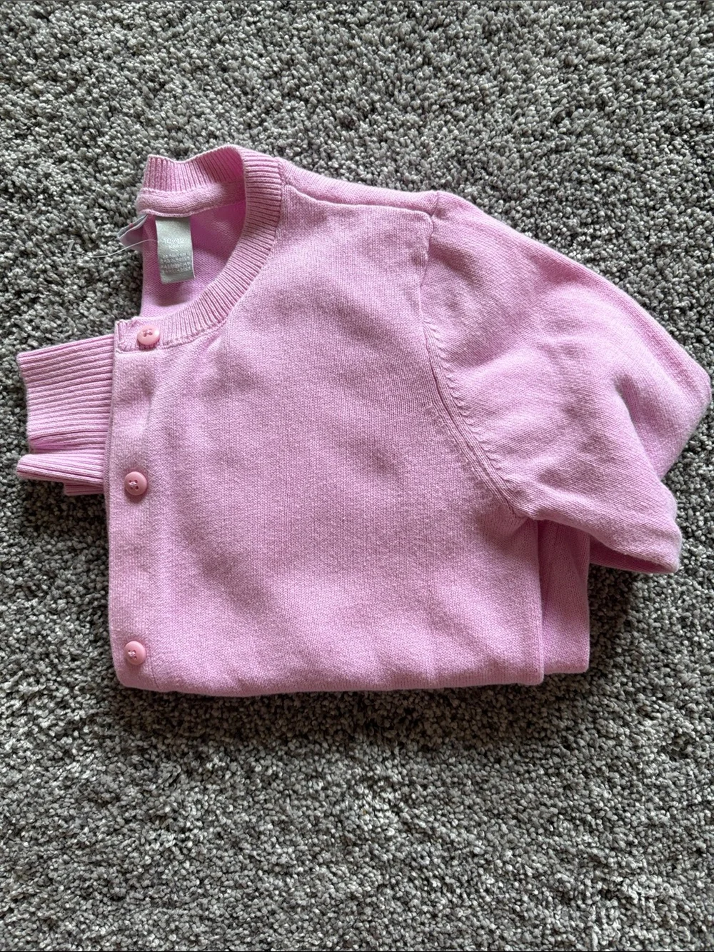 Children’s Place Pink Button-Front Crewneck Cardigan